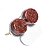 Brinco Button Pedra Quartzo Vermelho Montagem Dourado - Imagem 3