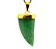 Colar Dente de Dragão Pedra Quartzo Verde Natural Dourado - Imagem 1