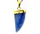 Colar Dente de Dragão Pedra Quartzo Azul Natural Dourado - Imagem 2