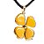 Colar Trevo da Sorte de Jaspe Amarelo Pedra Natural Dourado - Imagem 5