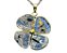 Colar Trevo 4 Folhas Cristal Turmalina Incrustada Dourado - Imagem 1