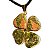 Colar Trevo 4 Folhas da Sorte Pedra Unakita Natural Dourado - Imagem 3