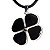 Colar Trevo 4 Folhas Pedra Obsidiana Negra Natural Prateado - Imagem 3