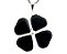 Colar Trevo 4 Folhas Pedra Obsidiana Negra Natural Prateado - Imagem 4