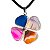 Colar Trevo 4 Folhas Pedra Agata Mista Natural Prateado - Imagem 3