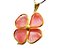 Colar Trevo Cherry Rosa Trevinho da Sorte Montagem Dourado - Imagem 4