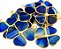 Colar Trevo 4 Folhas Da Sorte Ágata Azul 4 Dourado - Imagem 2
