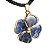 Colar Trevo Pedra Sodalita Azul Natural Montagem Dourado - Imagem 5