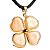 Colar Trevo Pedra Amazonita Rosa Pêssego Feldspato Dourado - Imagem 3