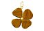 Colar Trevo Jaspe Amarelo com Rajas Pedra Natural Dourado - Imagem 1