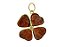 Colar Trevo 4 Folhas Quartzo Cereja Pedra Natural Dourado - Imagem 1