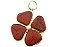 Colar Trevo Jaspe Vermelho Pedra Natural Banho Dourado - Imagem 1