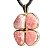 Colar Trevo 4 Folhas Quartzo Vermelho Pedra Natural Dourado - Imagem 4