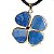 Colar Trevo da Sorte 4 Folhas Quartzo Azul Dourado - Imagem 5