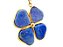 Colar Trevo da Sorte 4 Folhas Quartzo Azul Dourado - Imagem 4