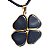Colar Trevo Da Sorte Onix Preto Pedra Natural Dourado - Imagem 6