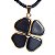 Colar Trevo Da Sorte Onix Preto Pedra Natural Dourado - Imagem 3