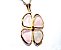 Colar Trevo da Sorte 4 Folhas Quartzo Rosa Pingente Dourado - Imagem 4