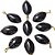 Colar Navete 28mm Pedra Obsidiana Negra Natural Pino Dourado - Imagem 2