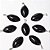 Colar Navete 28mm Pedra Obsidiana Negra Natural Prateado - Imagem 3
