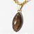 Colar Mini Navete 20mm Pedra Fume Natural Montagem Dourado - Imagem 1