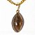 Colar Mini Navete 20mm Pedra Fume Natural Montagem Dourado - Imagem 3