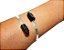 Bracelete de Turmalina Preta Ajustável Prateado Reff BT9739 - Imagem 2
