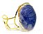 Bracelete Fixo Pedra Quartzo Azul Grande Dourado - Imagem 3