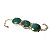 Bracelete Dourado 3 Pedras Quartzo Verde Lapidação Cabochão - Imagem 3