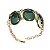 Bracelete Dourado 3 Pedras Quartzo Verde Lapidação Cabochão - Imagem 4