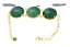 Bracelete Dourado 3 Pedras Quartzo Verde Lapidação Cabochão - Imagem 2