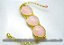 Bracelete 3 Pedras Quartzo Rosa Lapidação Cabochão - Imagem 2