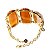 Bracelete 3 Pedras Agata Cornalina Lapidação Retangular - Imagem 5