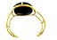 Bracelete Fixo Pedra Onix Preto Grande Dourado Ouro - Imagem 2