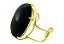 Bracelete Fixo Pedra Onix Preto Grande Dourado Ouro - Imagem 4