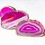 Porta Guardanapo Agata Rosa Natural Base Acrilico Sextavado - Imagem 3