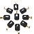 Colar Mini Obsidiana Negra Retangular 20mm Natural Dourado - Imagem 3