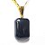 Colar Mini Obsidiana Negra Retangular 20mm Natural Dourado - Imagem 2