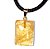 Colar Retangular Liso Citrino Pino Banho Dourado - Imagem 5