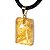 Colar Retangular Liso Citrino Pino Banho Dourado - Imagem 7