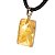 Colar Retangular Liso Citrino Pino Banho Dourado - Imagem 3