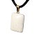Colar Retangular Liso Feldspato Branco Pino Argola Dourado - Imagem 3