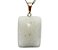 Colar Retangular Liso Feldspato Branco Pino Argola Dourado - Imagem 1