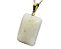 Colar Retangular Liso Feldspato Branco Pino Argola Dourado - Imagem 4