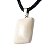 Colar Retangular Liso Feldspato Branco Pino Argola Prateado - Imagem 3