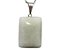 Colar Retangular Liso Feldspato Branco Pino Argola Prateado - Imagem 2
