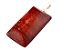 Colar Retangular Liso Quartzo Vermelho Pino Argola Prateada - Imagem 2