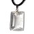 Colar Retangular Liso Quartzo Cristal Pino Argola Prateada - Imagem 5