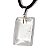 Colar Retangular Liso Quartzo Cristal Pino Argola Prateada - Imagem 3