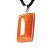 Colar Retangular Liso Quartzo Laranja Pino Argola Prateada - Imagem 3